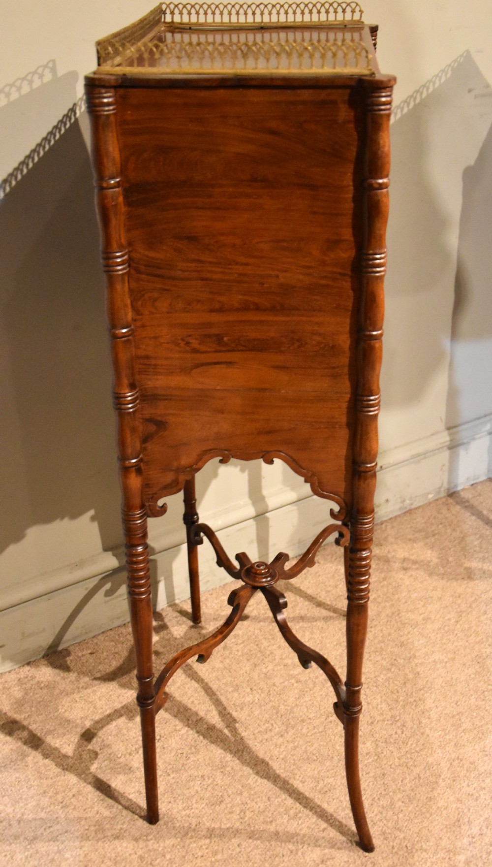 Pair Regency Simulated Rosewood Bedside commodes/ Cabinets View VII
