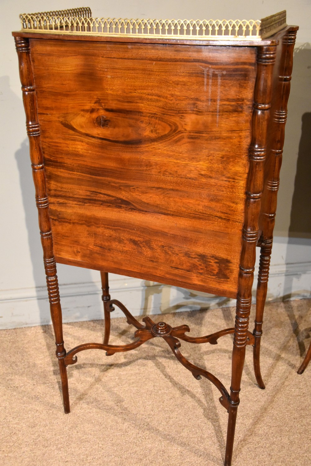 Pair Regency Simulated Rosewood Bedside commodes/ Cabinets View VIII