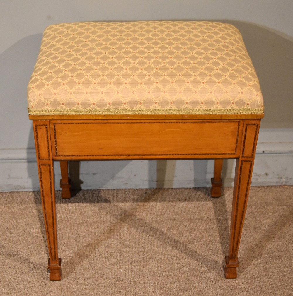 Edwardian Satinwood Music Stool View II