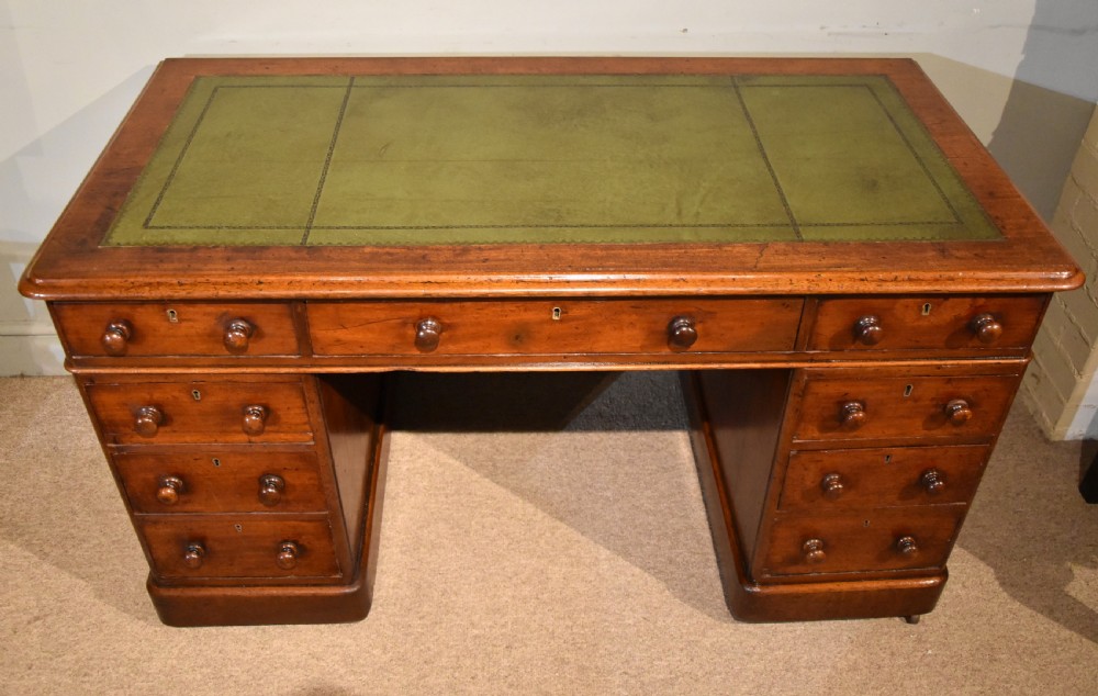 Victorian Mahogany Pedestal Desk View VI