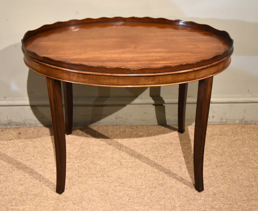 George III Mahogany Oval Tray on Stand