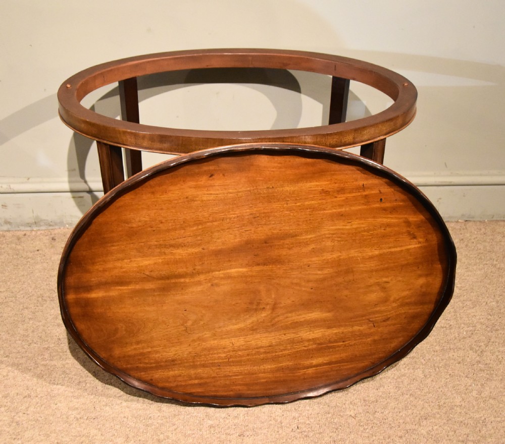 George III Mahogany Oval Tray on Stand View III