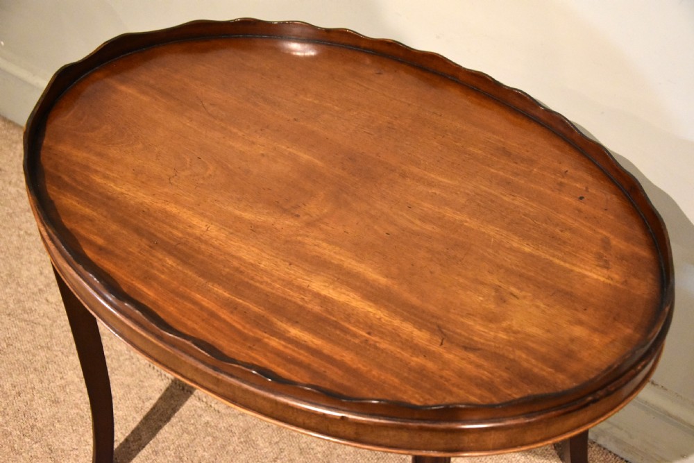 George III Mahogany Oval Tray on Stand View V
