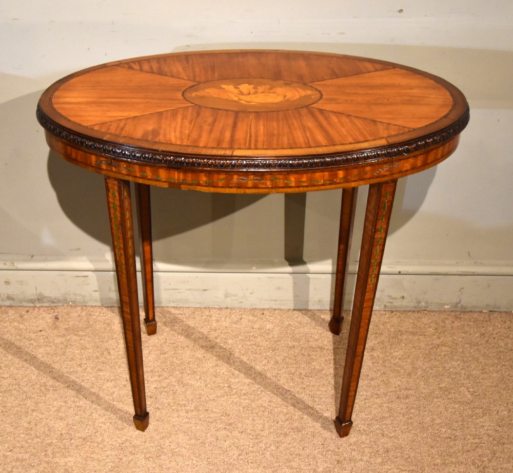 Edwardian Satinwood Inlaid Oval Table