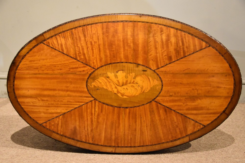 Edwardian Satinwood Inlaid Oval Table View V