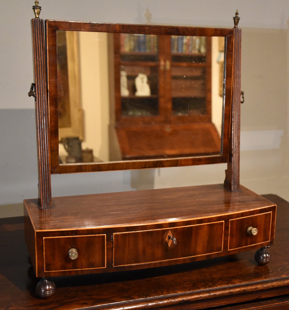 Regency Mahogany Bow Fronted Dressing Mirror
