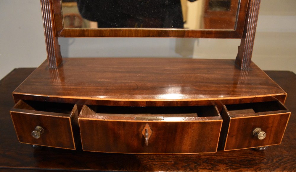 Regency Mahogany Bow Fronted Dressing Mirror View III