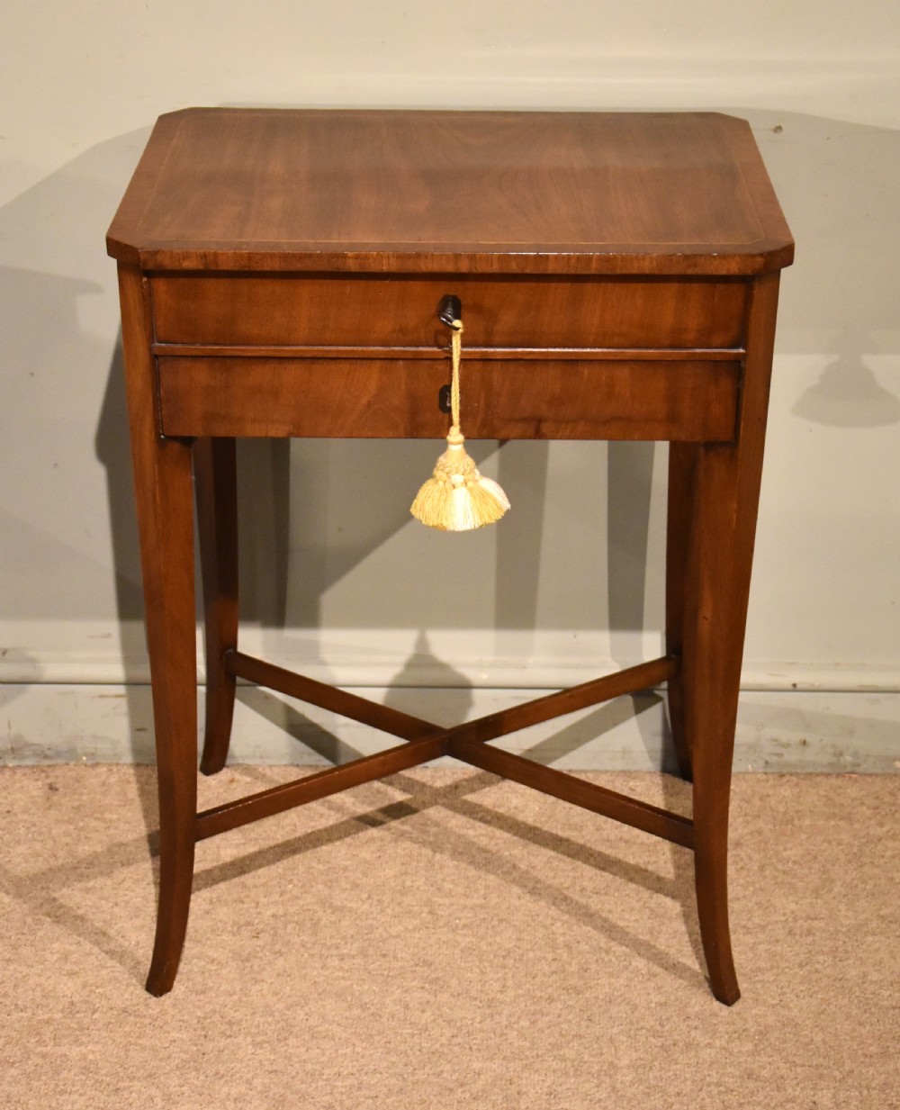 Regency Mahogany Work Table with Fitted Interior View II