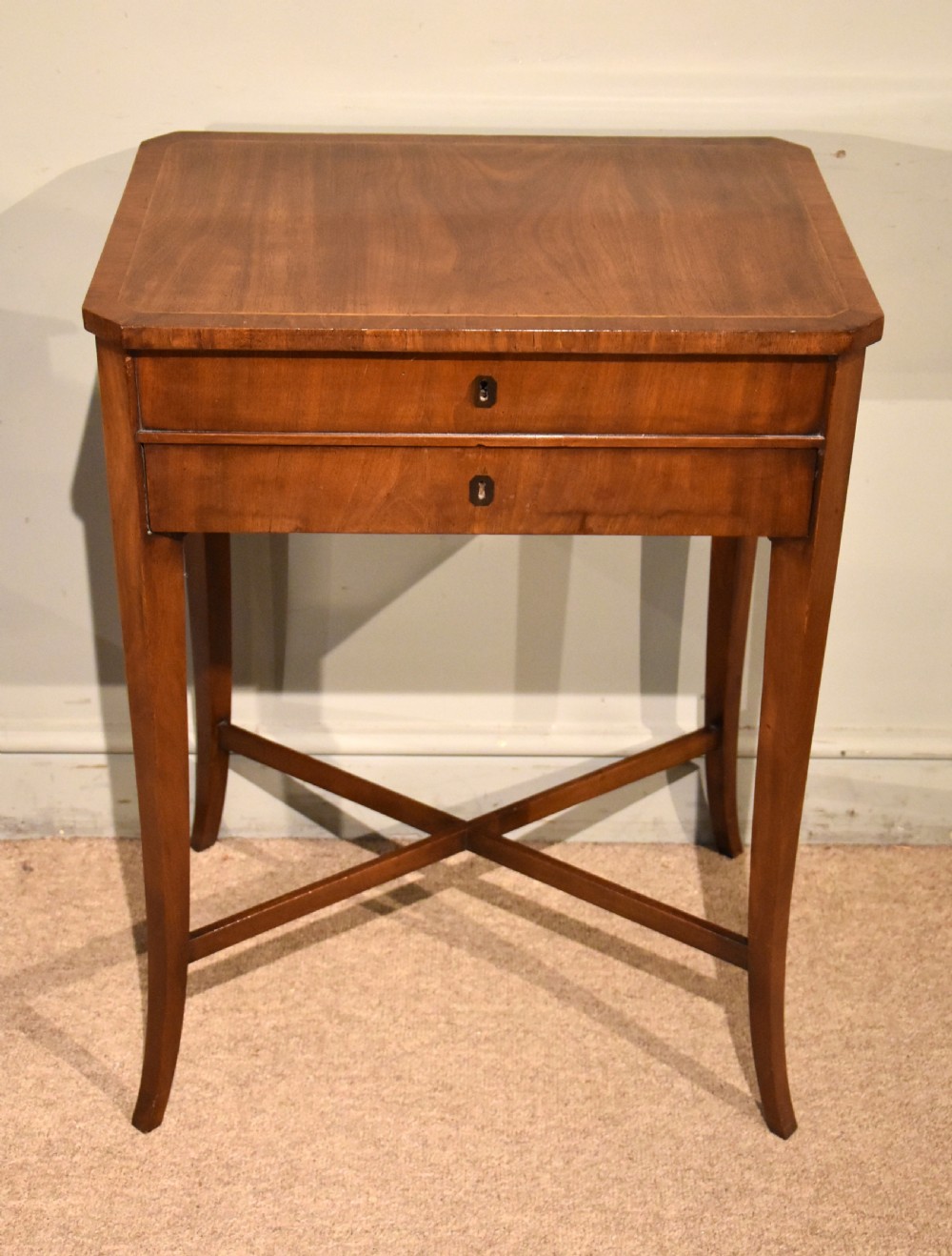 Regency Mahogany Work Table with Fitted Interior View IV