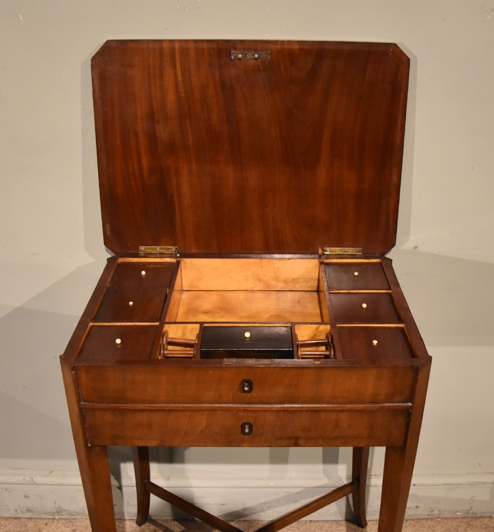 Regency Mahogany Work Table with Fitted Interior View V