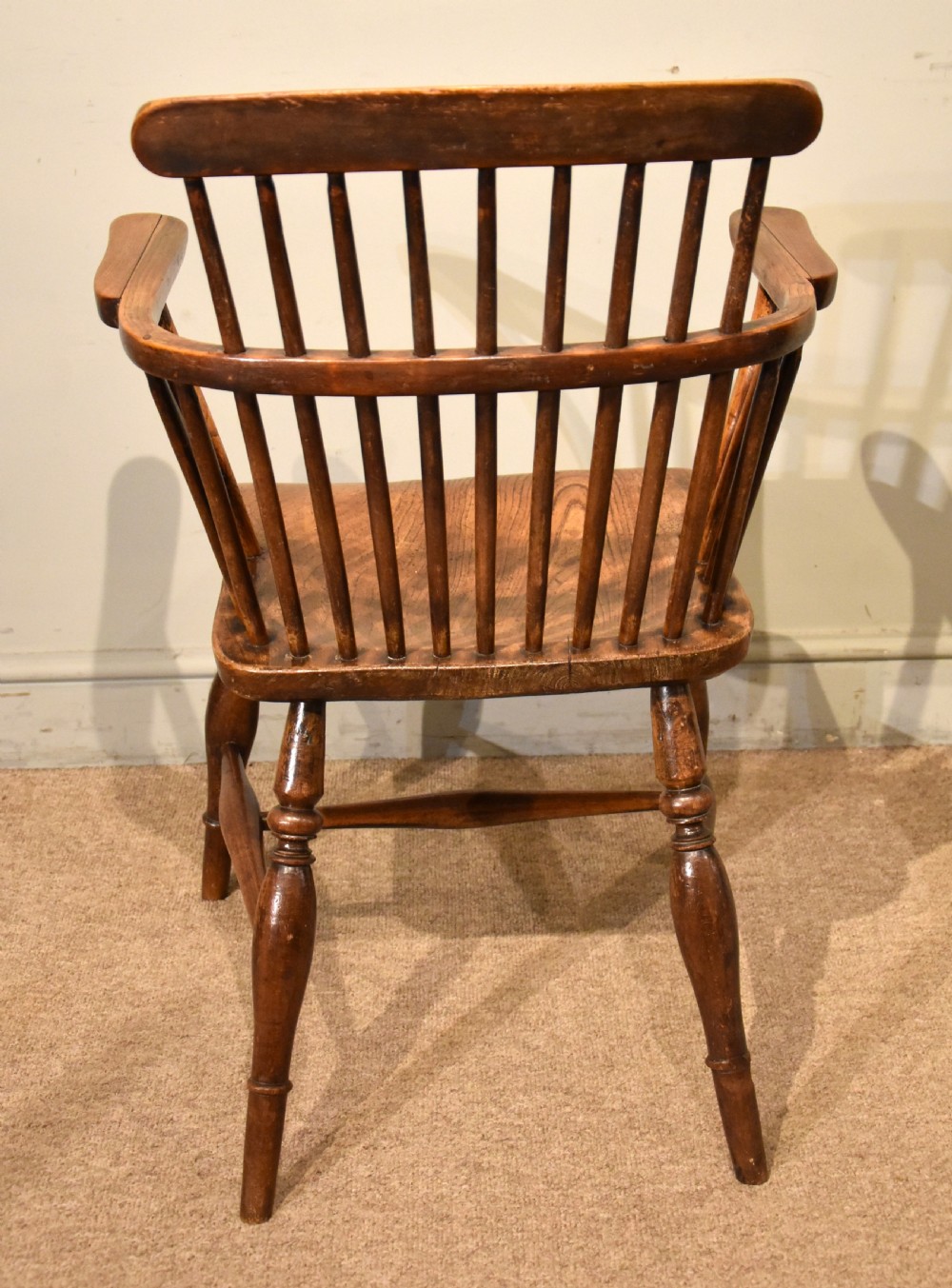 Pair 19th Century Country Ash Elm Windsor Armchairs View VI