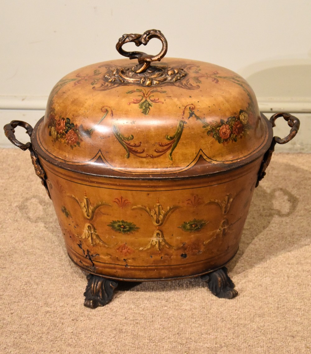Mid Victorian Tole Ware Coal Bin