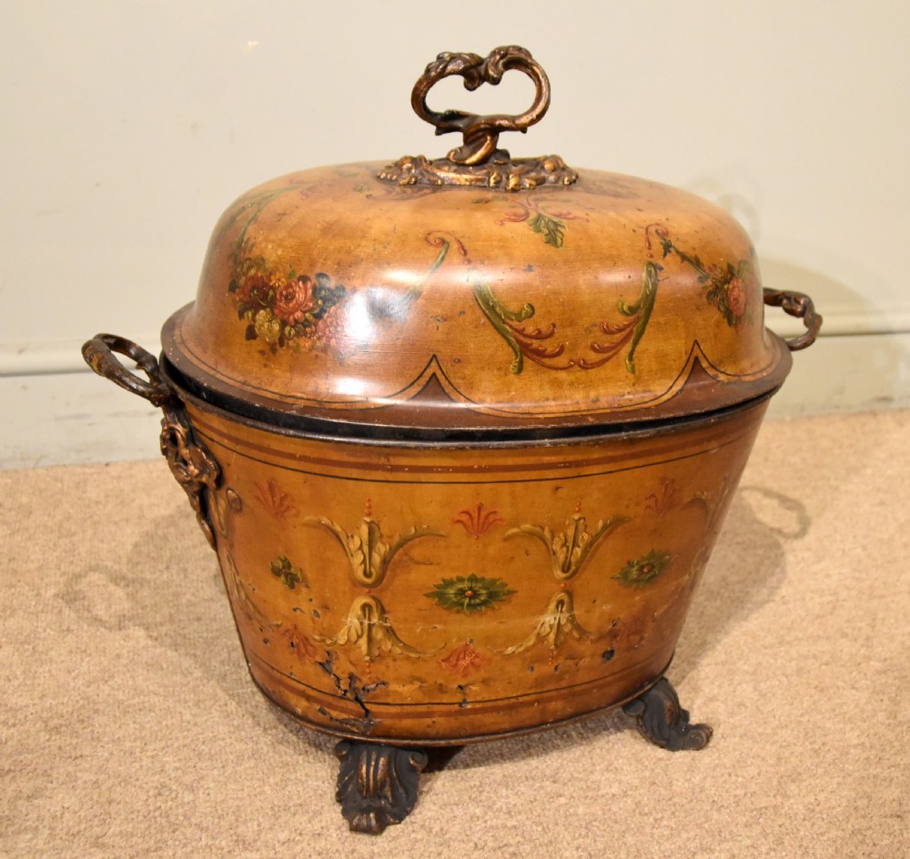 Mid Victorian Tole Ware Coal Bin View IV
