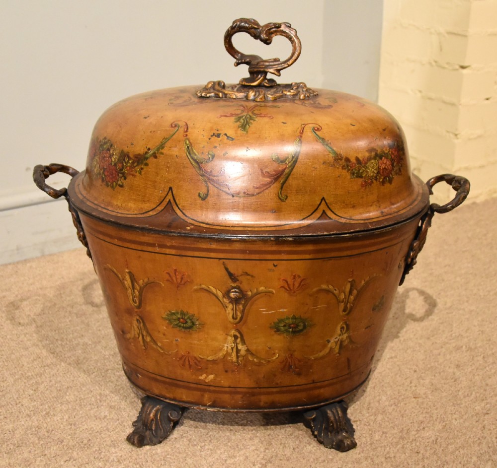 Mid Victorian Tole Ware Coal Bin View V