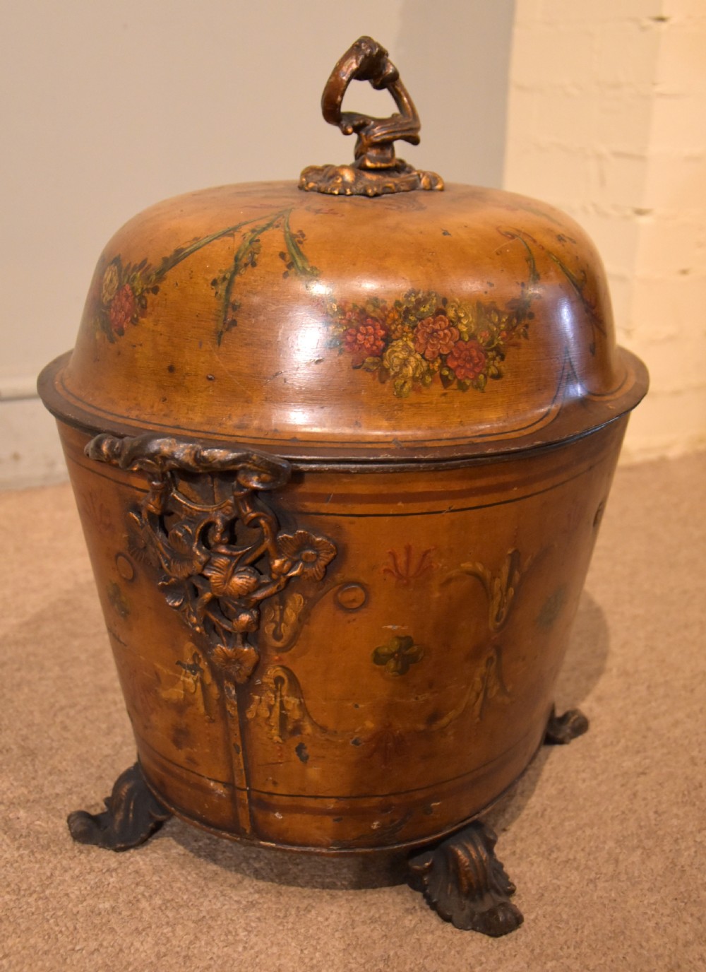 Mid Victorian Tole Ware Coal Bin View VII
