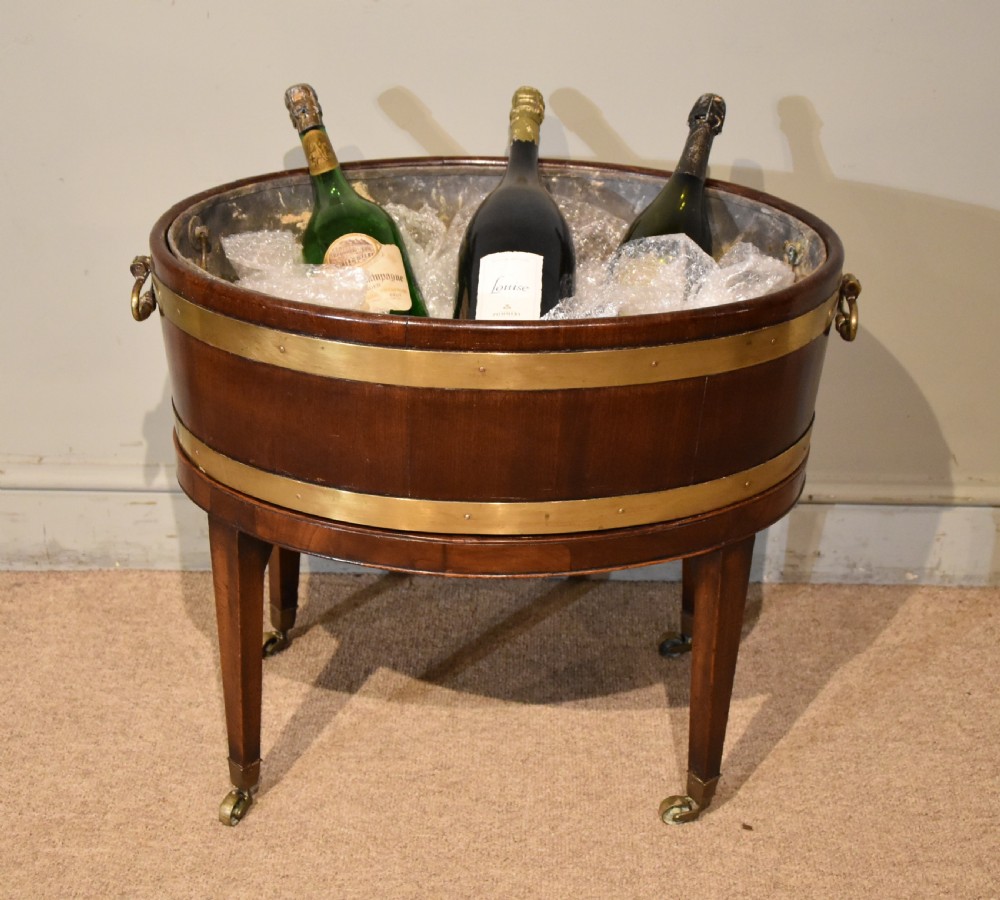 George III Mahogany Oval Wine Cooler  View V