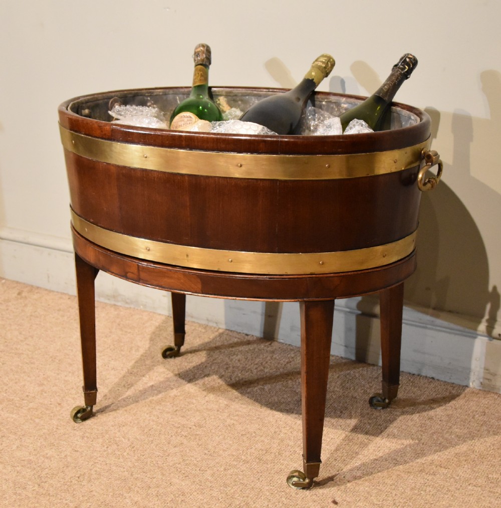 George III Mahogany Oval Wine Cooler  View II