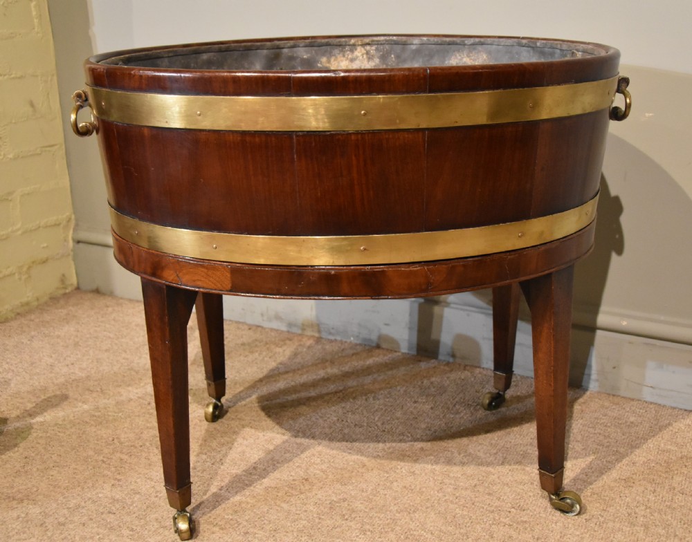 George III Mahogany Oval Wine Cooler 
