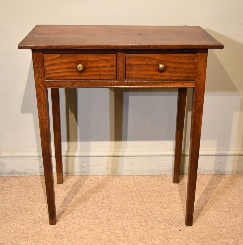 19th Century Oak French Two Drawer Side Table