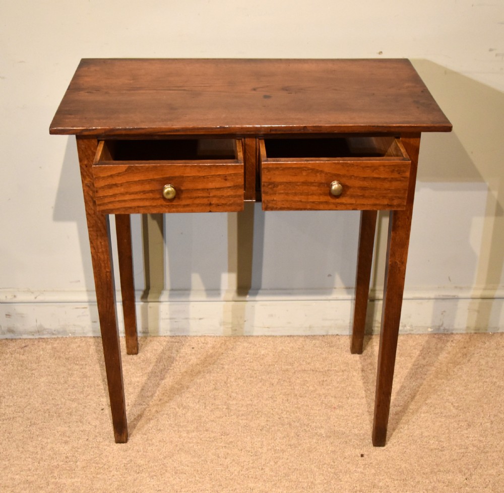 19th Century Oak French Two Drawer Side Table View II