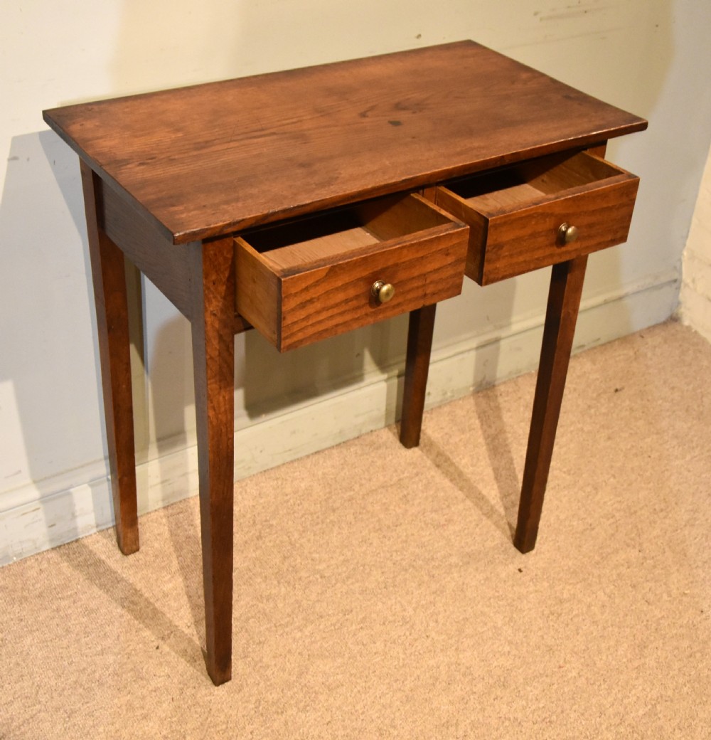 19th Century Oak French Two Drawer Side Table View III