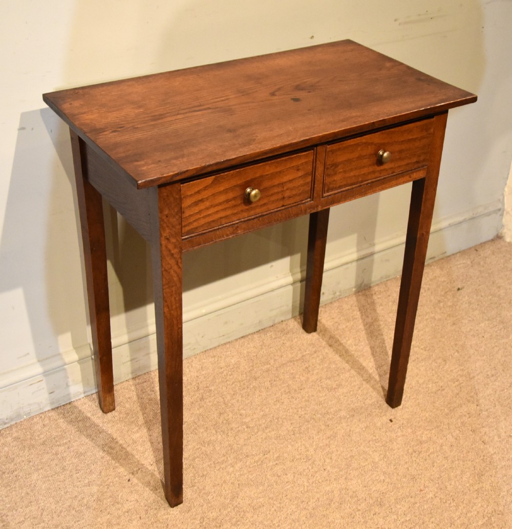 19th Century Oak French Two Drawer Side Table View IV