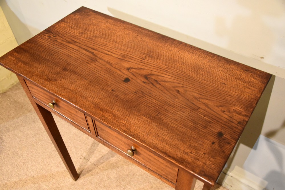 19th Century Oak French Two Drawer Side Table View V