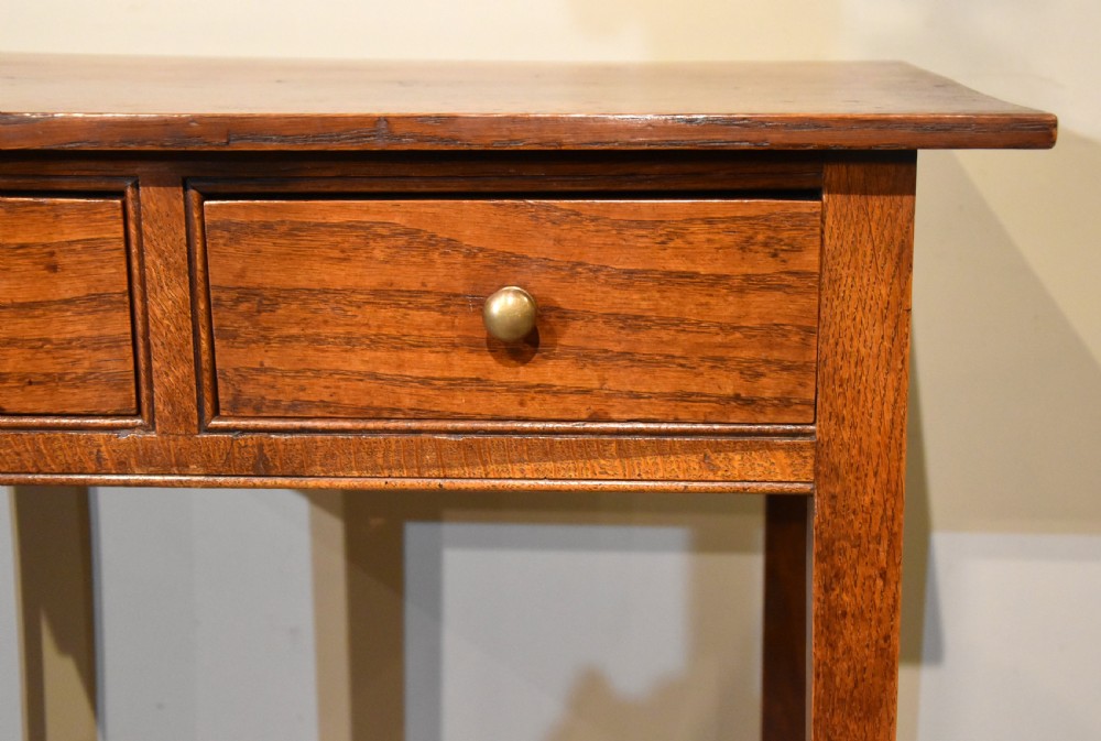 19th Century Oak French Two Drawer Side Table View VI