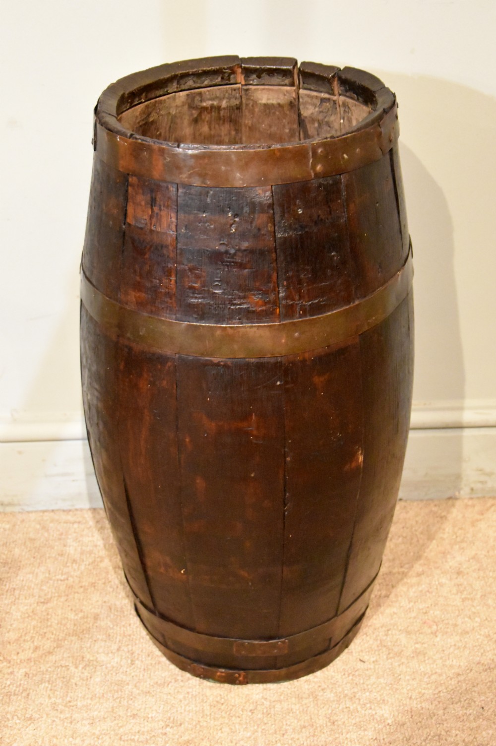 19th Century Oak and Brass Bound Barrel View III