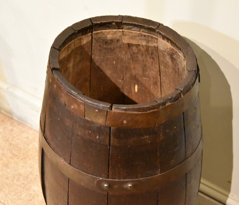 19th Century Oak and Brass Bound Barrel View IV