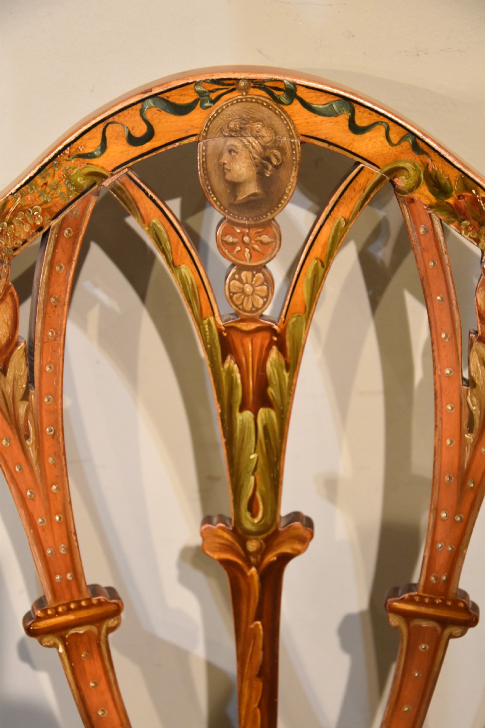 Late 19th Century Satinwood Painted Armchair View III