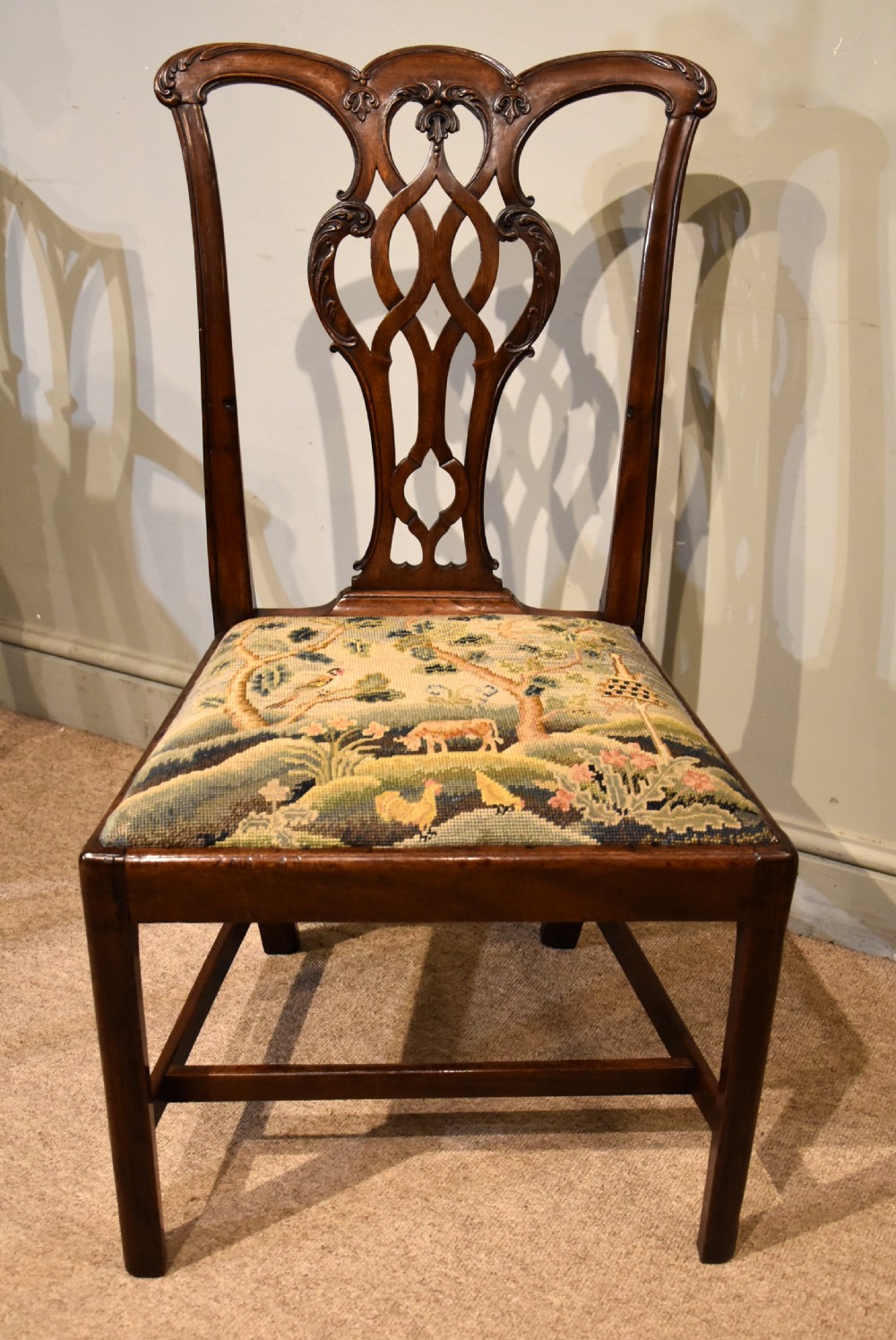 George III Style Carved Mahogany Side Chair