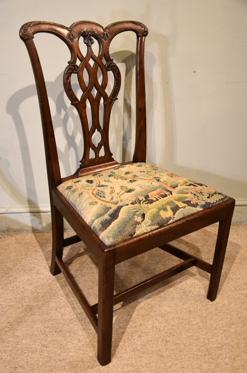 George III Style Carved Mahogany Side Chair View II