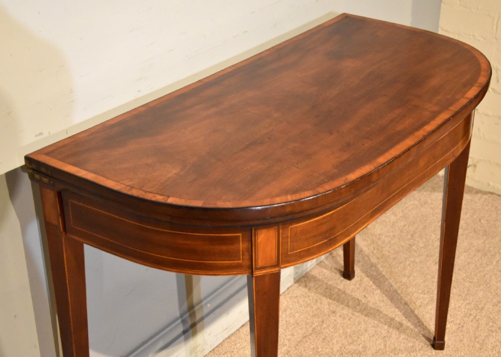 18th Century Mahogany Cross-banded Card Table View V