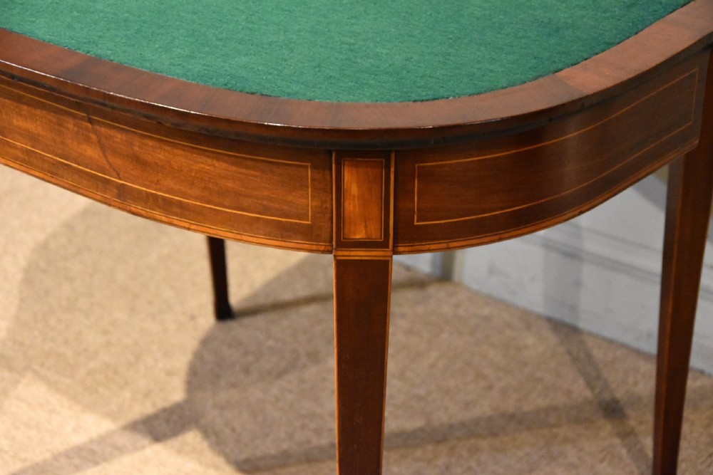 18th Century Mahogany Cross-banded Card Table View VIII