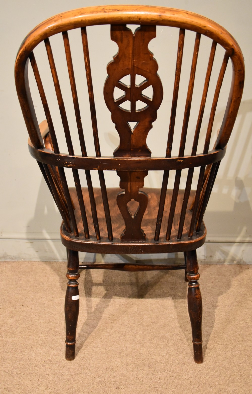 Set of Six Ash and Elm Wheel Back Dining Chairs View VIII