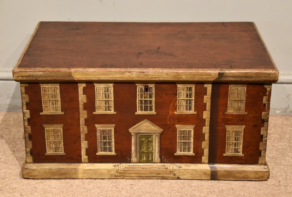 19th Century Folk Art Painted Pine Box