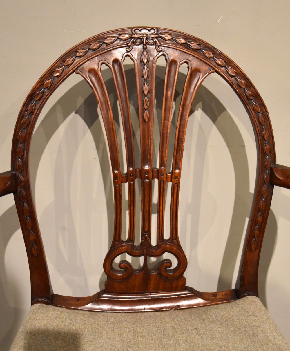 Late 18th Century Hepplewhite Carved Mahogany Armchair View III