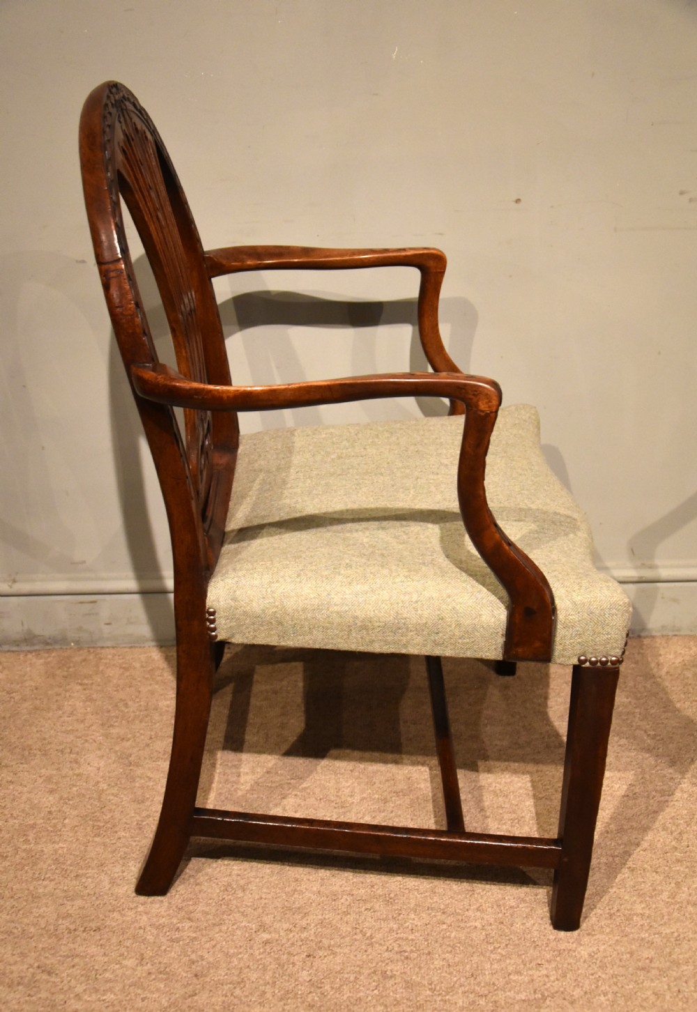 Late 18th Century Hepplewhite Carved Mahogany Armchair View IV