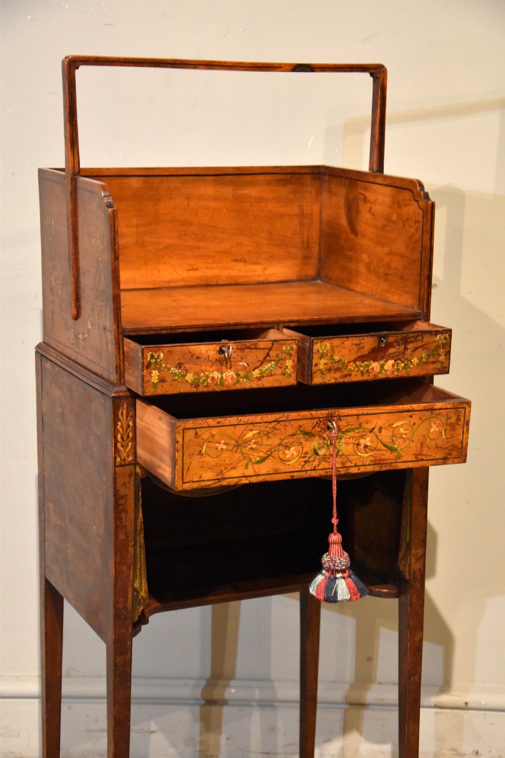 Painted Satin Birch and Cedar Wood Bonheur Du Jour View VII