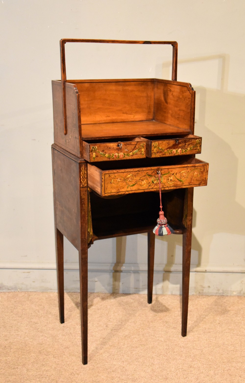 Painted Satin Birch and Cedar Wood Bonheur Du Jour View X