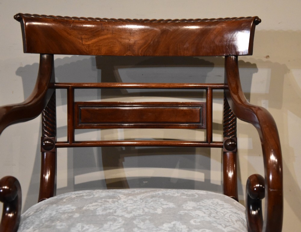 Large Regency Mahogany Open Armchair View II