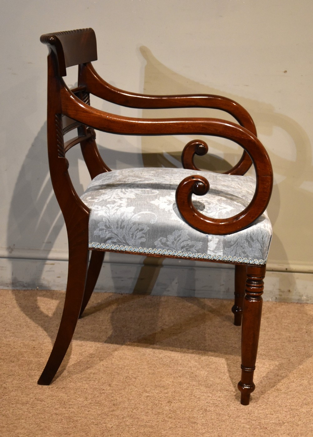 Large Regency Mahogany Open Armchair View IV