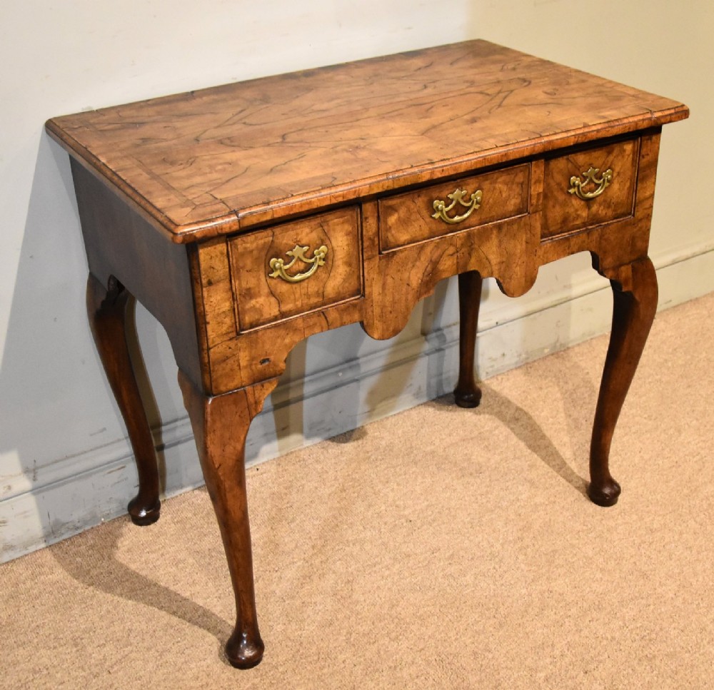 George I walnut and feather banded lowboy