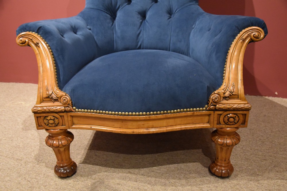 Mid 19th century Satin Birch Armchair View V