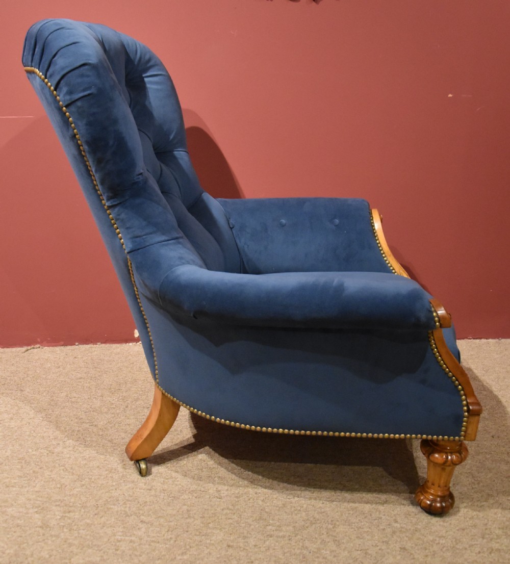 Mid 19th century Satin Birch Armchair View VIII