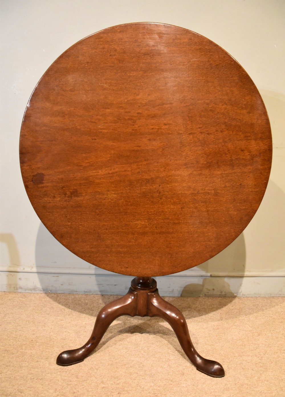late 18th mahogany single piece tripod table