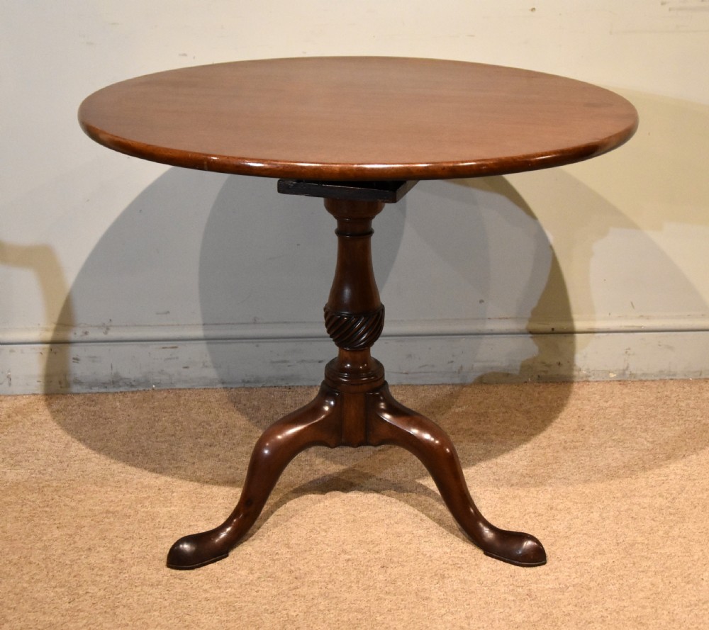 late 18th mahogany single piece tripod table View II