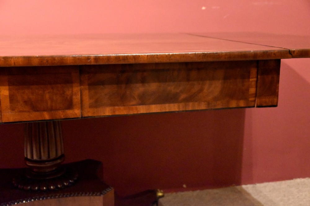 Large single pedestal Regency mahogany dining sofa table View VI