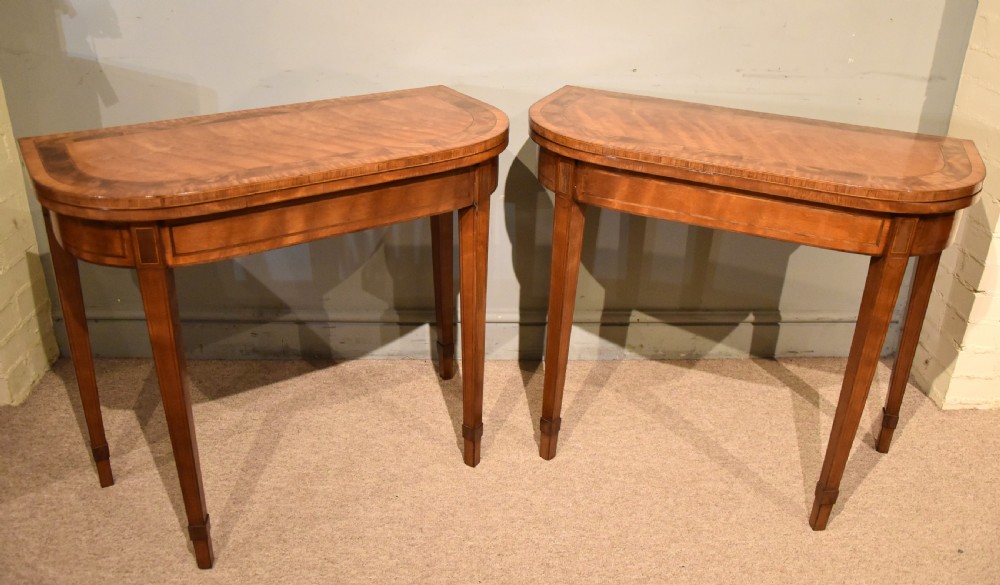 Pair of late 18th century satinwood tables